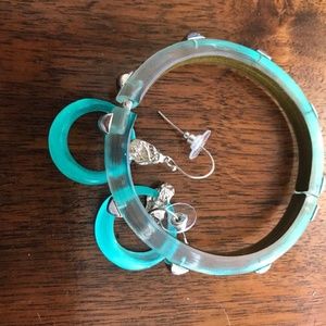 ALEXIS BITTAR Earrings and Bracelet Set in Teal